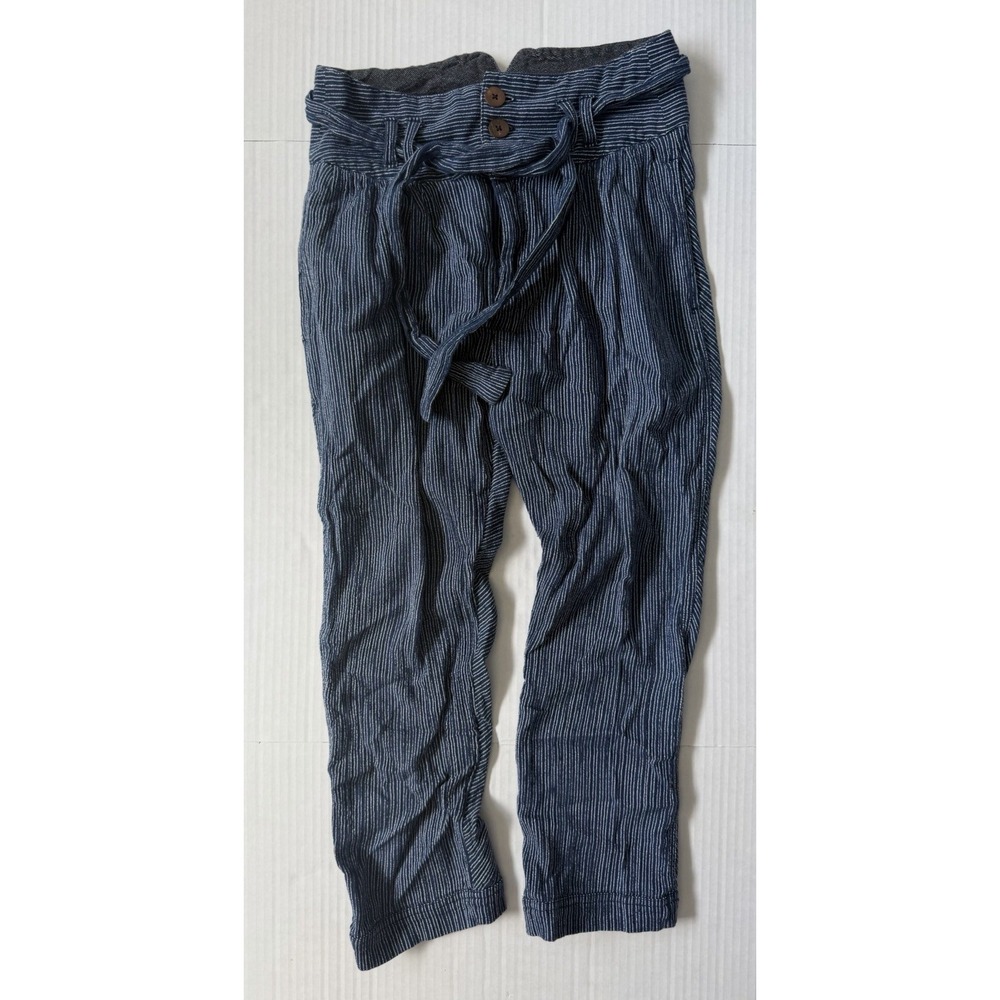 Free People Women's Striped Harem Pants Size 2 Blue White Boho